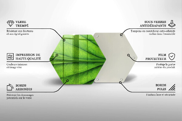 Tagliere in vetro Foglia della vena naturale