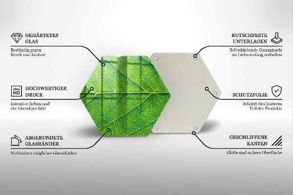 Tagliere in vetro Vene delle foglie naturali