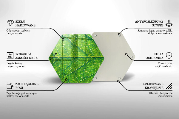 Tagliere in vetro Vene delle foglie naturali