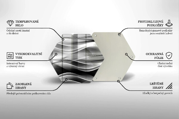 Tagliere in vetro Linee astratte di fumo