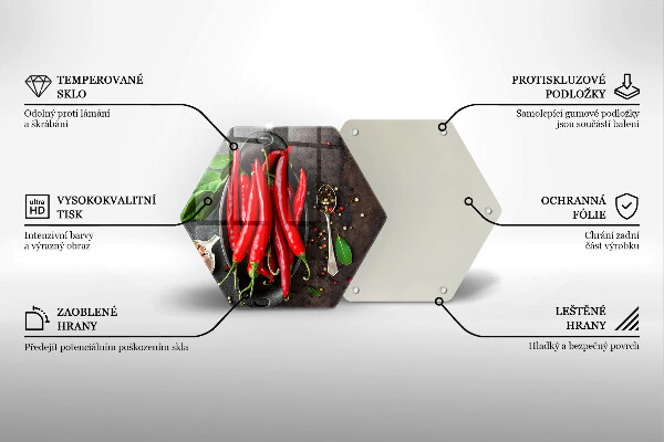 Tagliere in vetro Peperoncini rossi