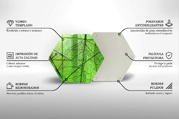 Tagliere in vetro Vene delle foglie naturali