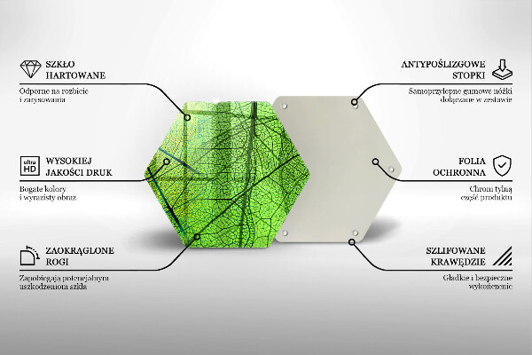 Tagliere in vetro Vene delle foglie naturali