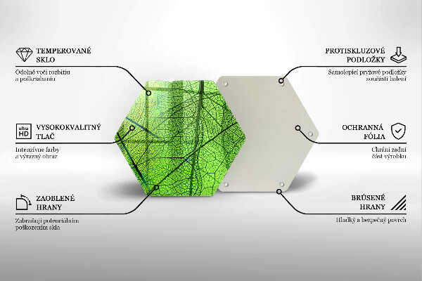 Tagliere in vetro Vene delle foglie naturali