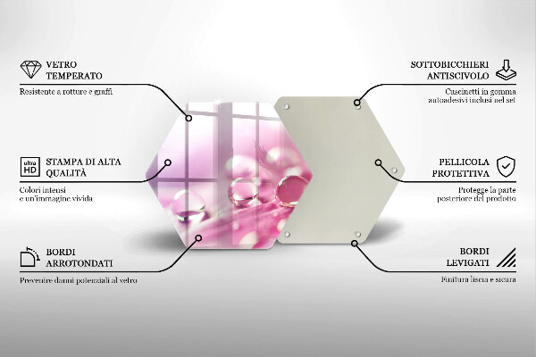 Tagliere in vetro Petali di fiori di rugiada