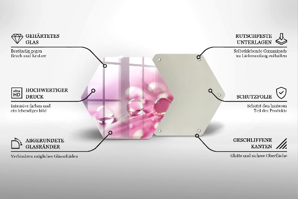 Tagliere in vetro Petali di fiori di rugiada