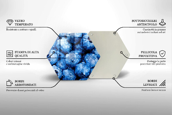 Tagliere in vetro Mirtilli succosi