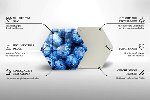 Tagliere in vetro Mirtilli succosi