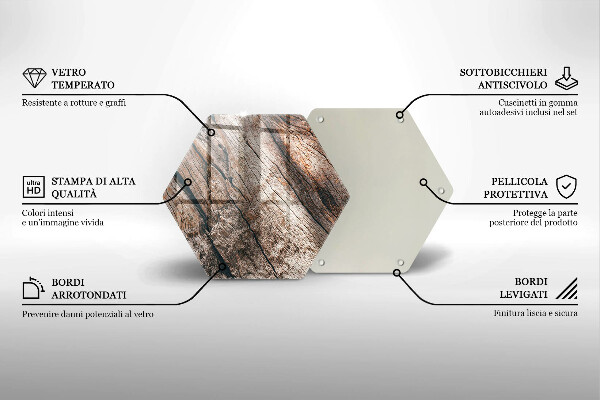 Tagliere in vetro Struttura in legno