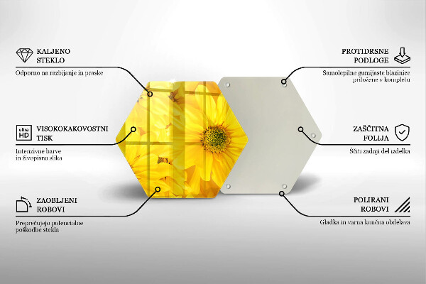 Tagliere in vetro Petali di fiori