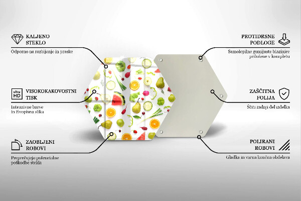 Tagliere in vetro Modello di frutta e verdura