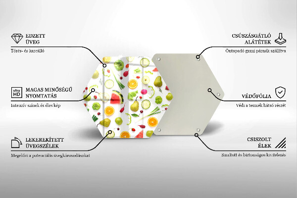 Tagliere in vetro Modello di frutta e verdura