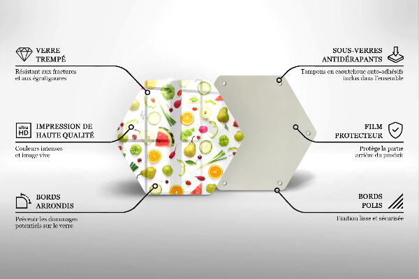 Tagliere in vetro Modello di frutta e verdura