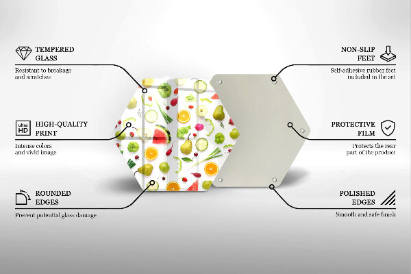 Tagliere in vetro Modello di frutta e verdura