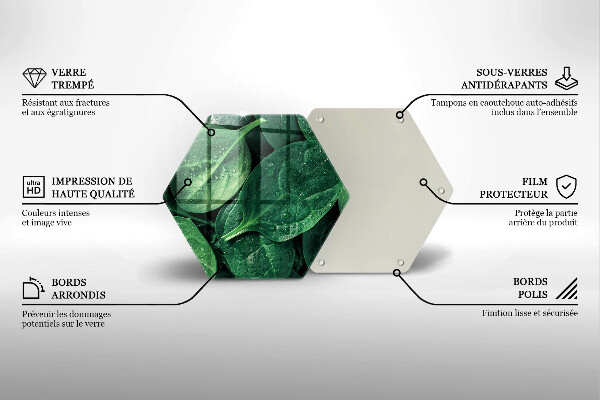 Tagliere in vetro Foglie di basilico