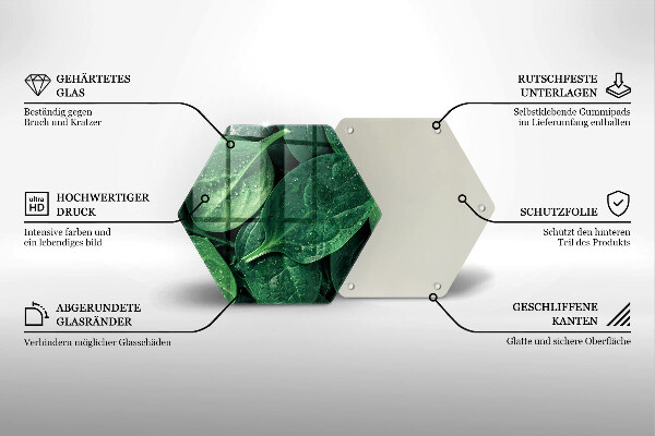 Tagliere in vetro Foglie di basilico