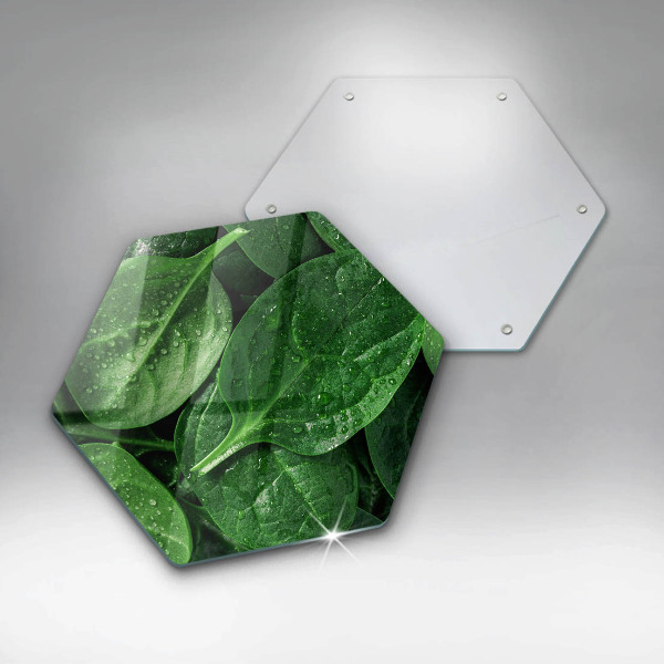 Tagliere in vetro Foglie di basilico