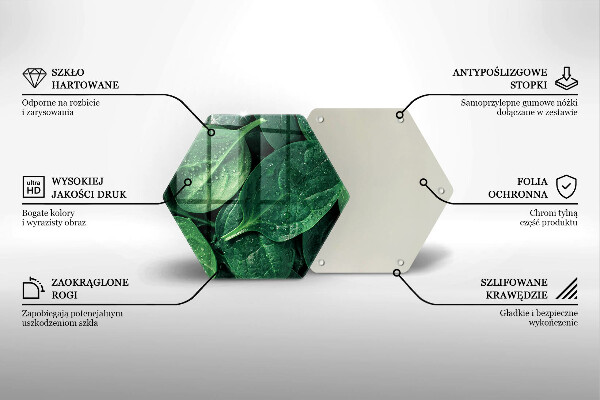 Tagliere in vetro Foglie di basilico