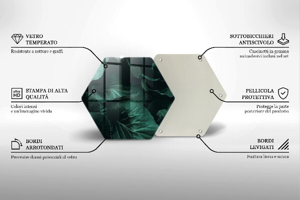 Tagliere in vetro Foglie selvatiche scure