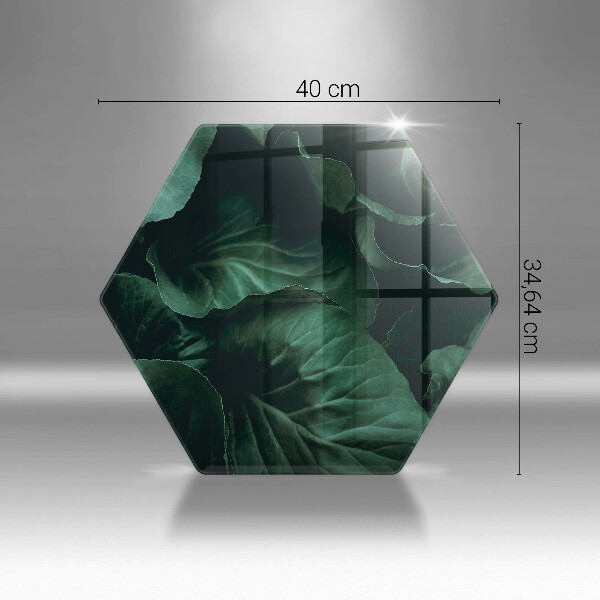 Tagliere in vetro Foglie selvatiche scure