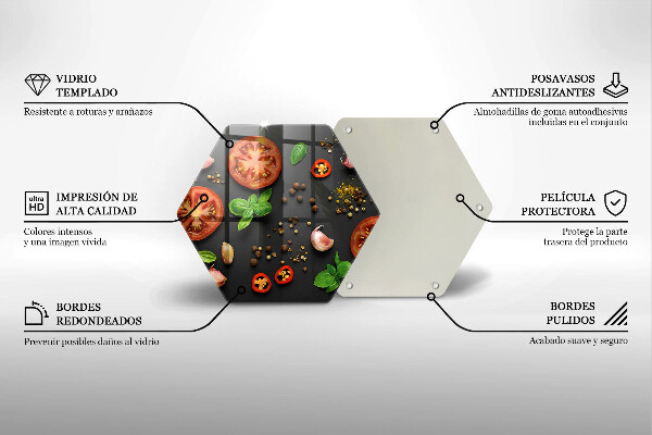 Tagliere in vetro Pomodori e spezie