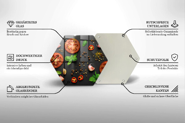 Tagliere in vetro Pomodori e spezie