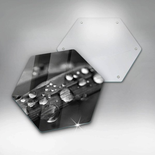 Tagliere in vetro Gocce di rugiada sulle foglie