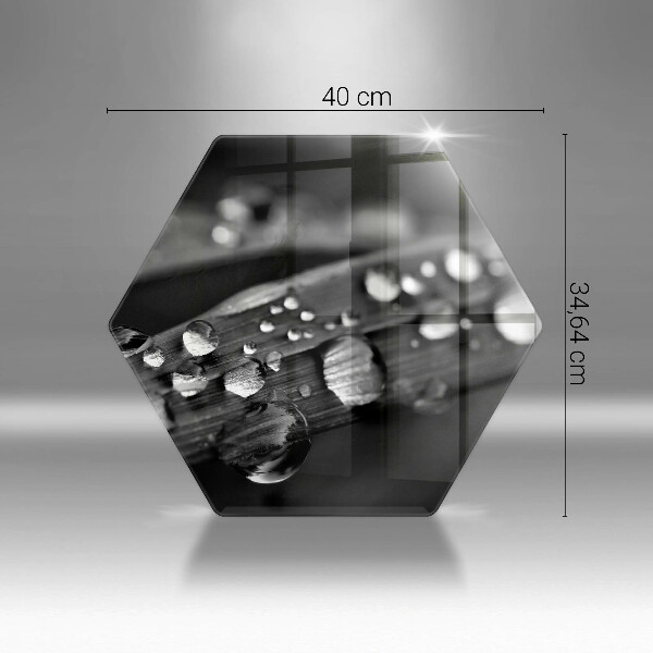 Tagliere in vetro Gocce di rugiada sulle foglie