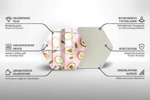 Tagliere in vetro Modello di avocado