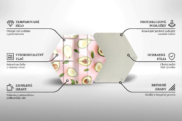 Tagliere in vetro Modello di avocado