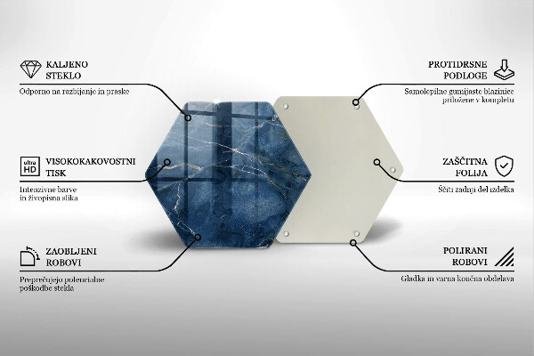 Tagliere in vetro Trama di pietra di marmo