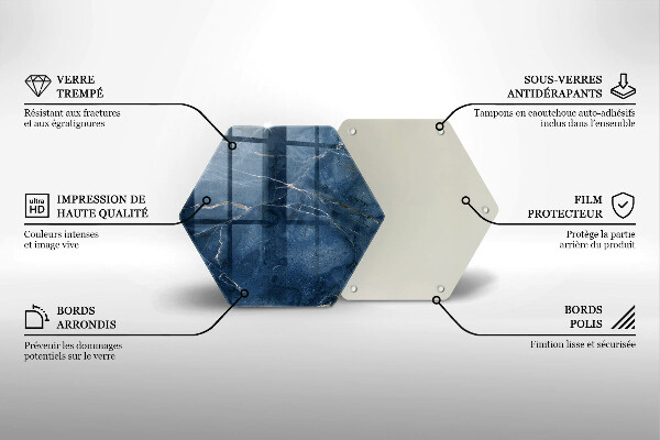 Tagliere in vetro Trama di pietra di marmo