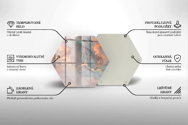 Tagliere in vetro Marmo con oro