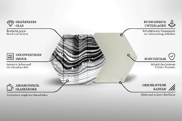 Tagliere in vetro Astrazione dell'inchiostro