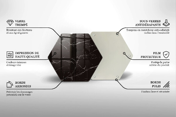 Tagliere in vetro Piastrelle di marmo