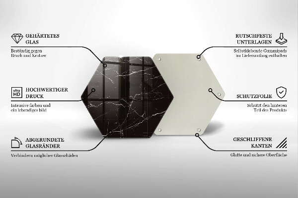 Tagliere in vetro Piastrelle di marmo