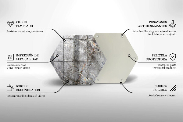 Tagliere in vetro Trama di pietra
