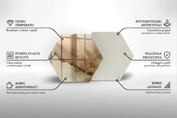 Tagliere in vetro Astrazione dell'oro