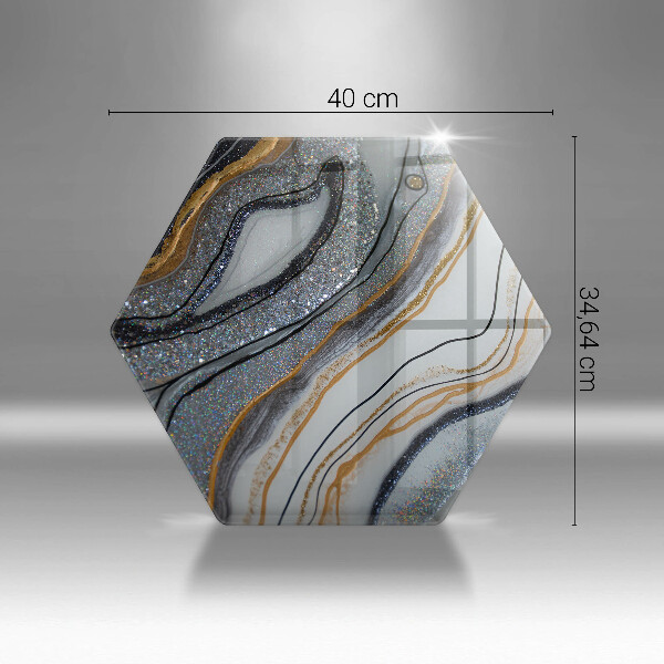 Tagliere in vetro roccia con oro