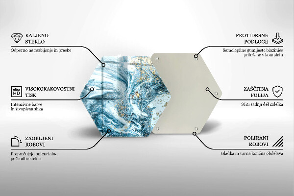 Tagliere in vetro Struttura con oro