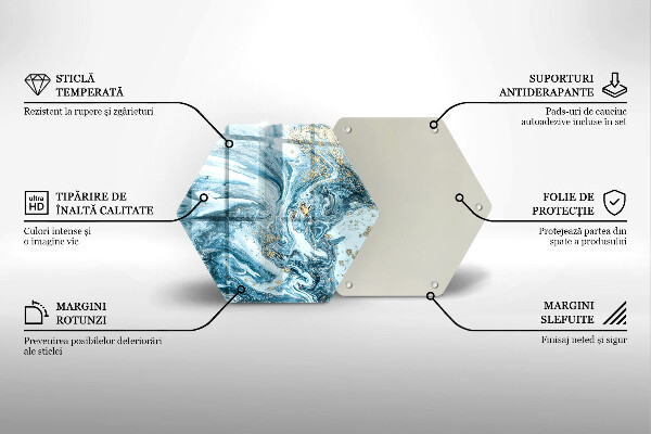 Tagliere in vetro Struttura con oro
