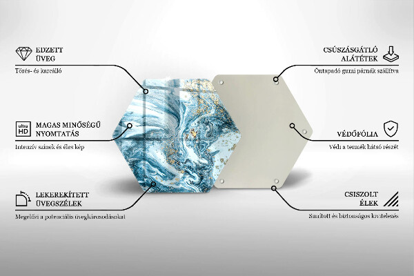 Tagliere in vetro Struttura con oro