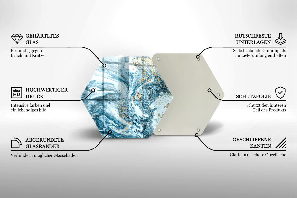 Tagliere in vetro Struttura con oro