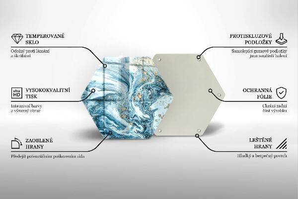 Tagliere in vetro Struttura con oro