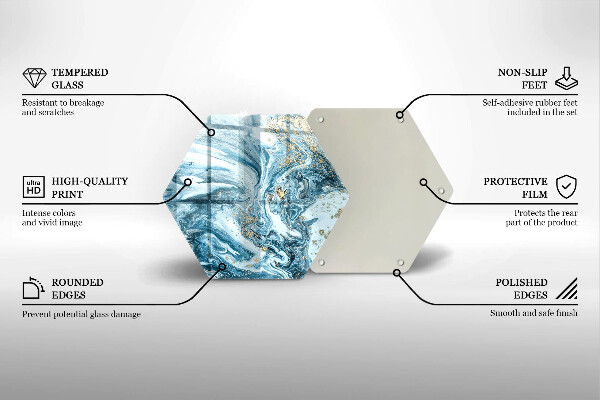 Tagliere in vetro Struttura con oro