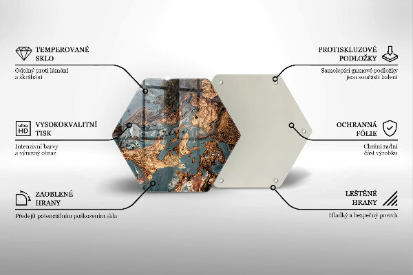 Tagliere in vetro Struttura in roccia dorata