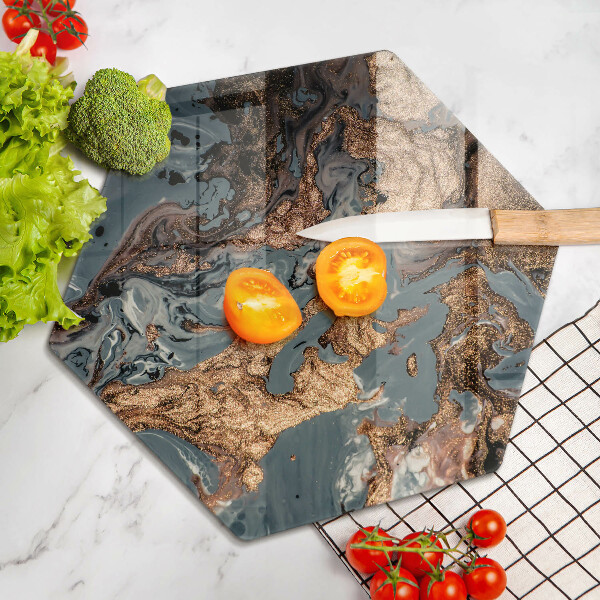 Tagliere in vetro Struttura in roccia dorata