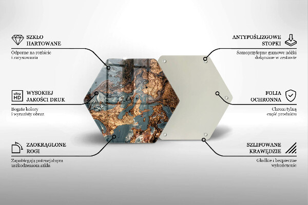 Tagliere in vetro Struttura in roccia dorata