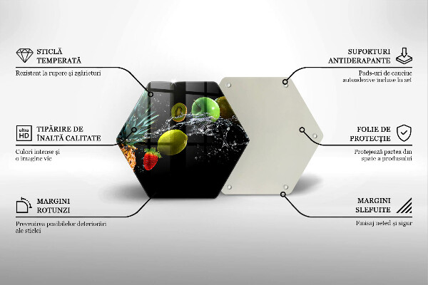 Tagliere in vetro temperato Frutta in acqua