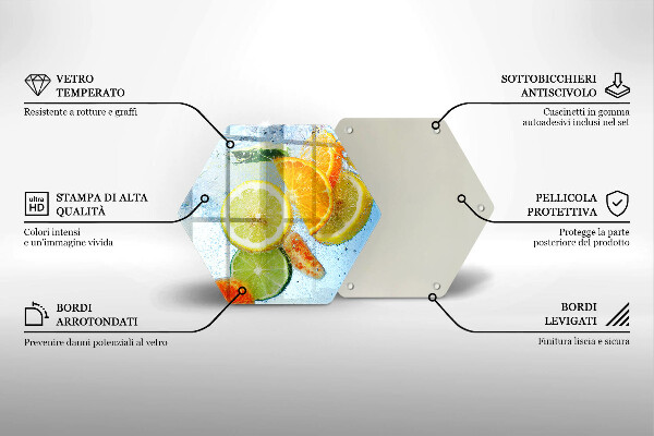 Tagliere in vetro Succosa acqua di agrumi